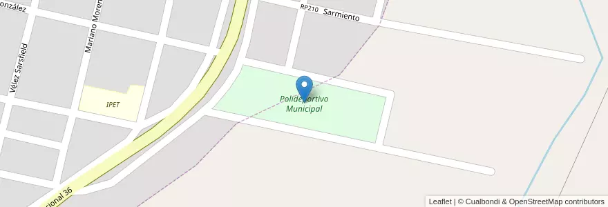 Mapa de ubicacion de Polideportivo Municipal en الأرجنتين, Córdoba, Departamento Calamuchita, Municipio De San Agustín, Pedanía Molinos.