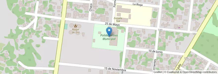 Mapa de ubicacion de Polideportivo Municipal en アルゼンチン, ミシオネス州, Departamento Iguazú, Municipio De Puerto Iguazú, Puerto Iguazú.