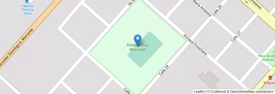 Mapa de ubicacion de Polideportivo Municipal en 阿根廷, 布宜诺斯艾利斯省, Partido De General Belgrano, General Belgrano.