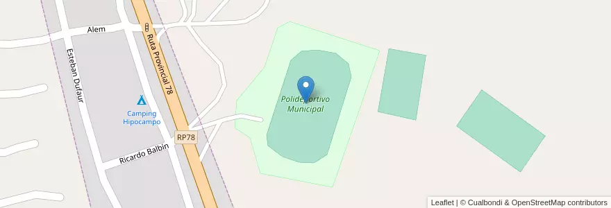 Mapa de ubicacion de Polideportivo Municipal en Argentinien, Provinz Buenos Aires, Partido De Monte Hermoso, Monte Hermoso.