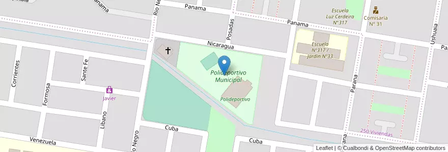 Mapa de ubicacion de Polideportivo Municipal en 阿根廷, 内格罗河省, General Roca, Departamento General Roca, General Roca.