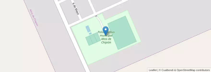 Mapa de ubicacion de Polideportivo municipal Altos de Chipión en 阿根廷, Córdoba, Departamento San Justo, Pedanía Libertad, Altos De Chipión, Altos De Chipión.