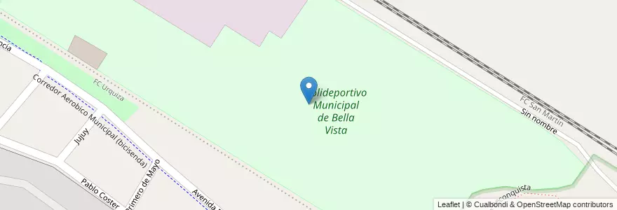 Mapa de ubicacion de Polideportivo Municipal de Bella Vista en アルゼンチン, ブエノスアイレス州, Partido De San Miguel, Bella Vista.