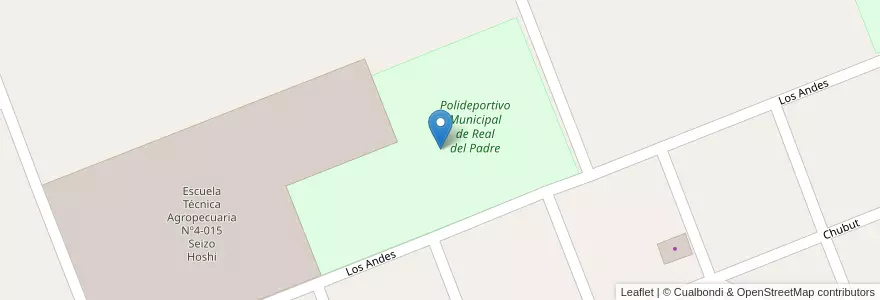 Mapa de ubicacion de Polideportivo Municipal de Real del Padre en Аргентина, Чили, Мендоса, Departamento San Rafael, Distrito Real Del Padre.