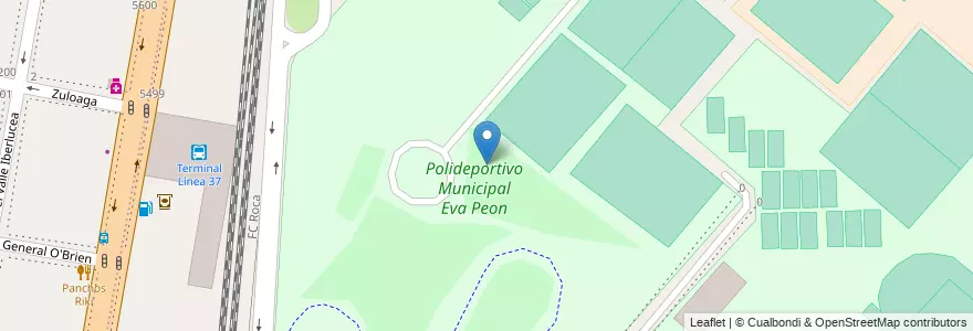 Mapa de ubicacion de Polideportivo Municipal Eva Peon en Argentine, Province De Buenos Aires, Partido De Lanús, Remedios De Escalada.