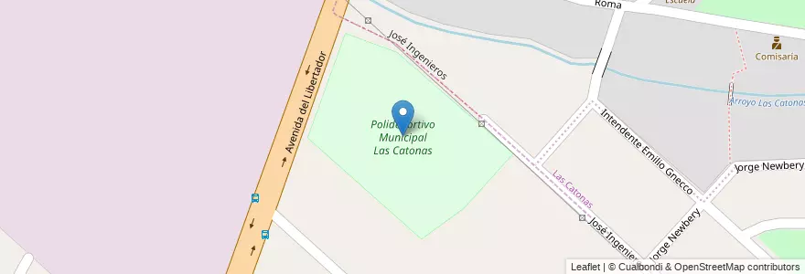 Mapa de ubicacion de Polideportivo Municipal Las Catonas en آرژانتین, استان بوئنوس آیرس, Partido De Moreno, Moreno.