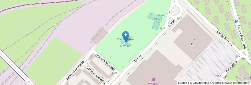 Mapa de ubicacion de Polideportivo Nestor Kircnner en Arjantin, Buenos Aires, Partido De Avellaneda, Avellaneda.