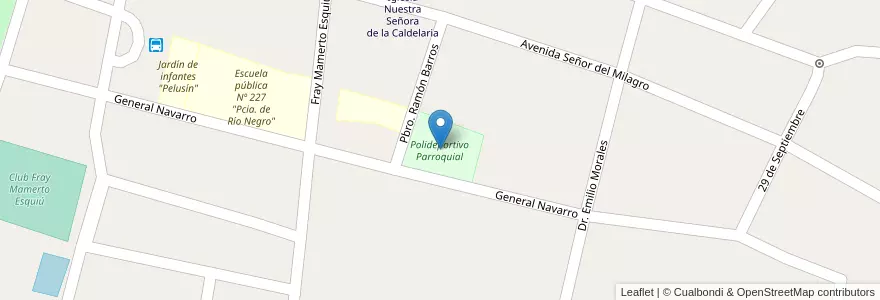 Mapa de ubicacion de Polideportivo Parroquial en 아르헨티나, Catamarca, Departamento Pomán, Municipio De Saujil, Saujil.