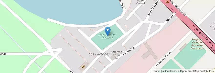 Mapa de ubicacion de POLIDEPORTIVO PILETONES, Villa Soldati en Argentine, Ciudad Autónoma De Buenos Aires, Buenos Aires, Comuna 8.