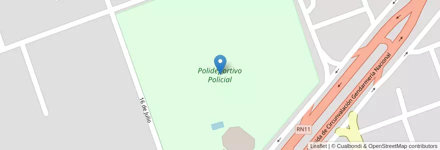 Mapa de ubicacion de Polideportivo Policial en アルゼンチン, フォルモサ州, Departamento Formosa, Municipio De Formosa, Formosa.
