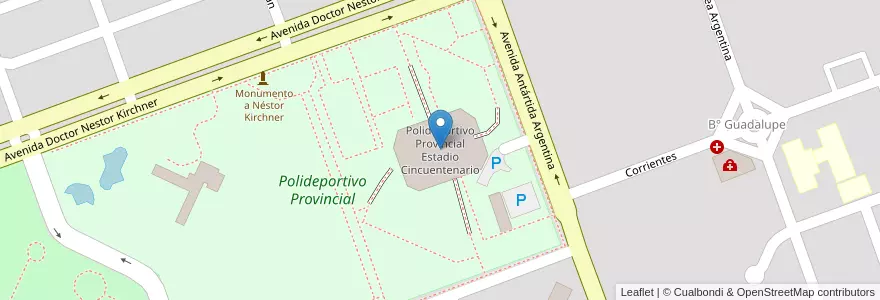 Mapa de ubicacion de Polideportivo Provincial Estadio Cincuentenario en Argentinië, Formosa, Departamento Formosa, Municipio De Formosa, Formosa.