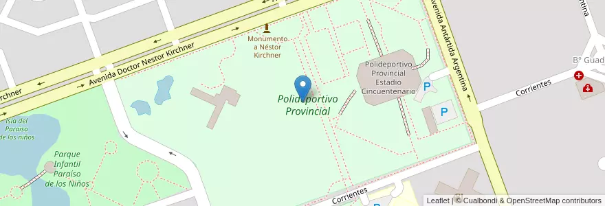 Mapa de ubicacion de Polideportivo Provincial en アルゼンチン, フォルモサ州, Departamento Formosa, Municipio De Formosa, Formosa.