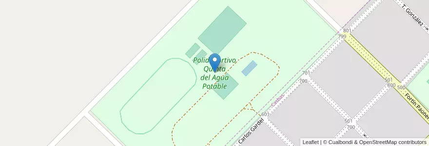Mapa de ubicacion de Polideportivo Quinta del Agua Potable en Arjantin, Buenos Aires, Partido De Guaminí.