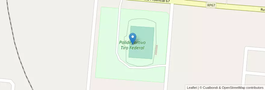 Mapa de ubicacion de Polideportivo Tiro Federal en Arjantin, Buenos Aires, Partido De Puan.