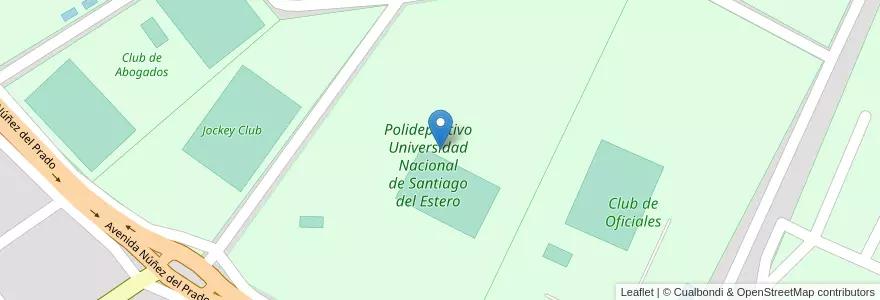 Mapa de ubicacion de Polideportivo Universidad Nacional de Santiago del Estero en الأرجنتين, Santiago Del Estero, Departamento Capital, Santiago Del Estero.