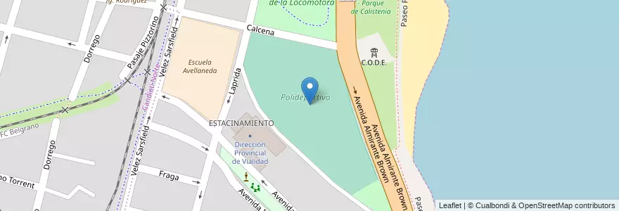 Mapa de ubicacion de Polideportivo en Argentinien, Santa Fe, Departamento La Capital, Santa Fe Capital, Santa Fe.