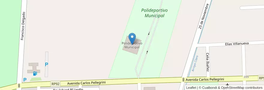 Mapa de ubicacion de Polideprotivo Municipal en Аргентина, Чили, Мендоса, Departamento Tunuyán, Distrito Ciudad De Tunuyán.