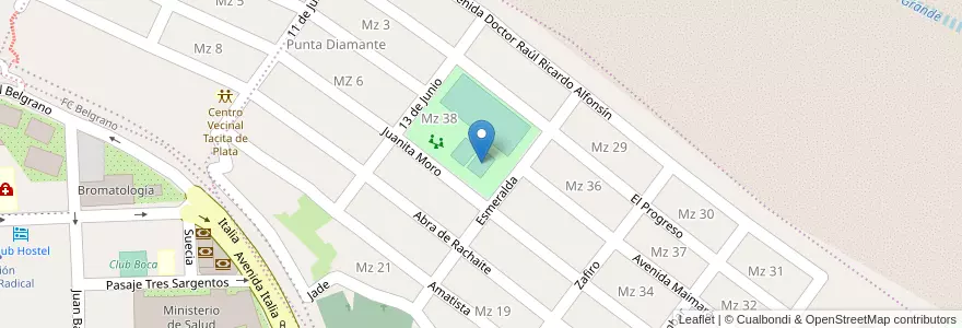 Mapa de ubicacion de Poliderportivo Punta Diamante en Argentinien, Jujuy, Departamento Doctor Manuel Belgrano, Municipio De San Salvador De Jujuy.