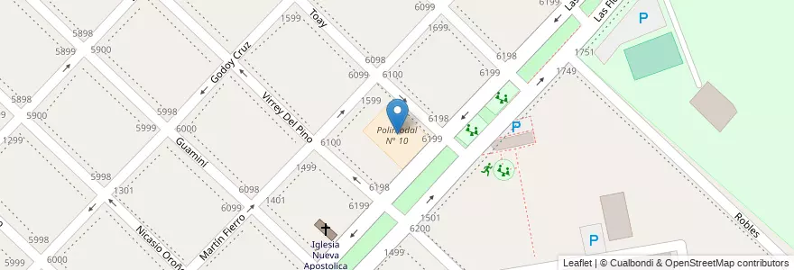 Mapa de ubicacion de Polimodal N° 10 en 아르헨티나, 부에노스아이레스주, Partido De Avellaneda, Wilde.