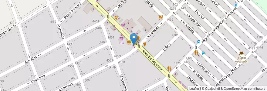 Mapa de ubicacion de Polirubro Segurola, Velez Sarsfield en الأرجنتين, Ciudad Autónoma De Buenos Aires, Buenos Aires, Comuna 10.