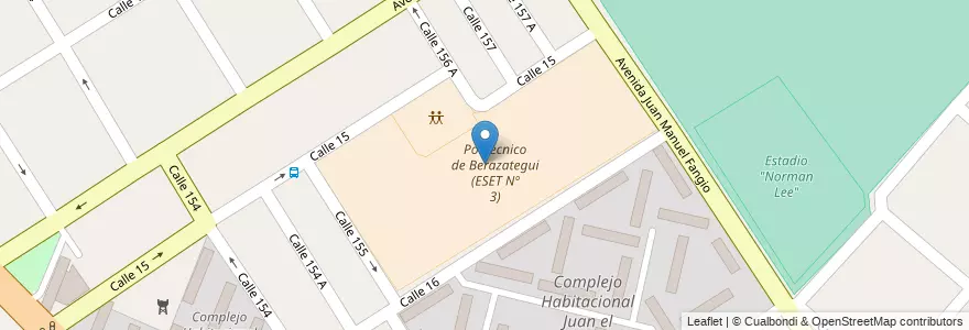 Mapa de ubicacion de Politécnico de Berazategui (ESET Nº 3) en 아르헨티나, 부에노스아이레스주, Partido De Berazategui, Berazategui.