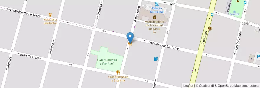 Mapa de ubicacion de Pollo Point en アルゼンチン, サンタフェ州, Departamento La Capital, Santa Fe Capital, Santa Fe.