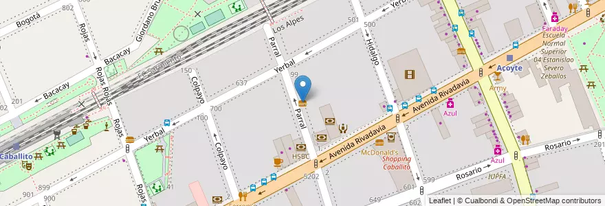 Mapa de ubicacion de Pollo Track, Caballito en アルゼンチン, Ciudad Autónoma De Buenos Aires, ブエノスアイレス, Comuna 6.