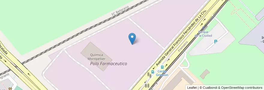 Mapa de ubicacion de Polo Farmaceutico, Villa Soldati en Arjantin, Ciudad Autónoma De Buenos Aires, Buenos Aires, Comuna 8.