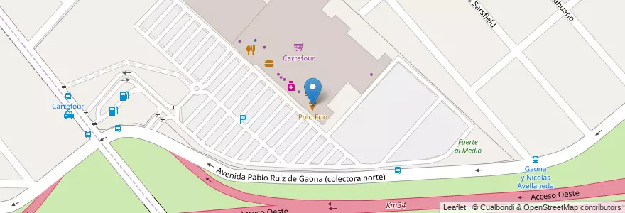 Mapa de ubicacion de Polo Frío en Argentina, Buenos Aires, Partido De Moreno, Paso Del Rey.