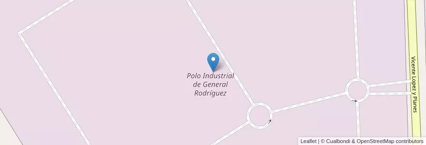 Mapa de ubicacion de Polo Industrial de General Rodríguez en アルゼンチン, ブエノスアイレス州, Partido De General Rodríguez.