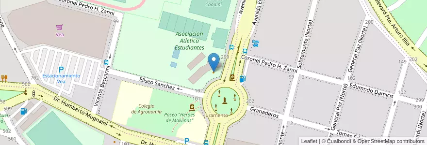 Mapa de ubicacion de Pompeya en Argentina, Córdova, Departamento Río Cuarto, Pedanía Río Cuarto, Municipio De Río Cuarto, Río Cuarto.