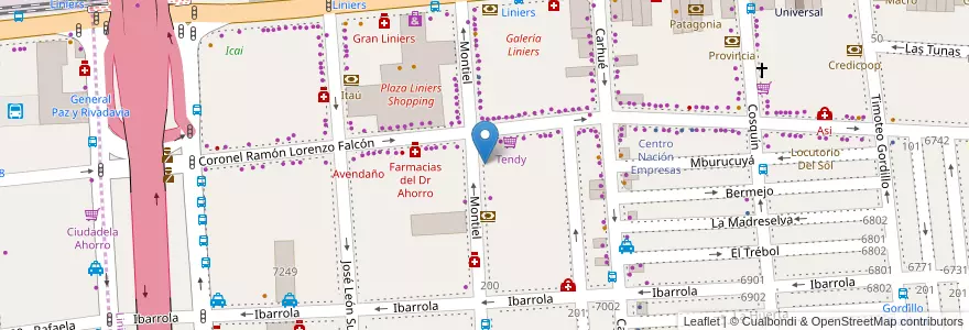 Mapa de ubicacion de Pons, Liniers en Argentinien, Ciudad Autónoma De Buenos Aires, Comuna 9, Buenos Aires.