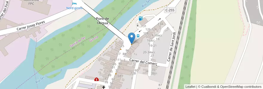 Mapa de ubicacion de Pont Major en スペイン, カタルーニャ州, ジローナ, Gironès, ジローナ.