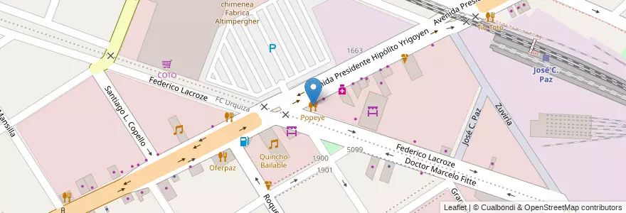 Mapa de ubicacion de Popeye en Argentina, Buenos Aires, Partido De José C. Paz.