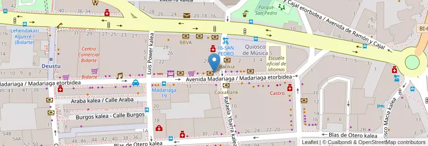 Mapa de ubicacion de Popular en 西班牙, 巴斯克, 比斯开, Bilboaldea, 毕尔巴鄂.