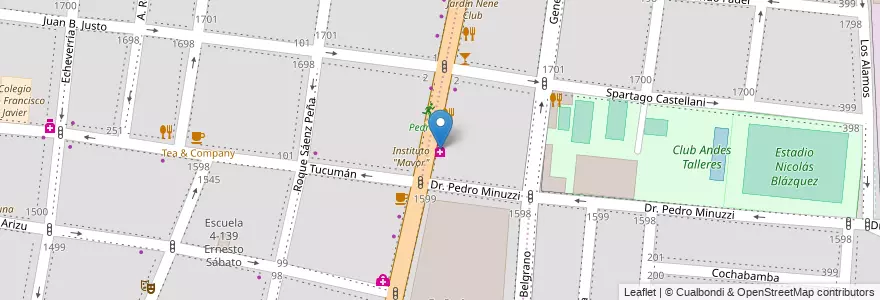 Mapa de ubicacion de Popular en Argentinien, Chile, Mendoza, Godoy Cruz, Departamento Godoy Cruz, Distrito Ciudad De Godoy Cruz.