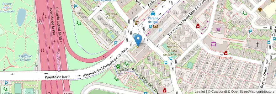 Mapa de ubicacion de Porta Latina en إسبانيا, منطقة مدريد, منطقة مدريد, Área Metropolitana De Madrid Y Corredor Del Henares, مدريد.
