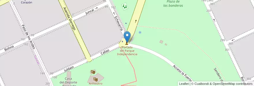 Mapa de ubicacion de Portada del Parque Independencia en Argentina, Buenos Aires, Partido De Tandil, Tandil.