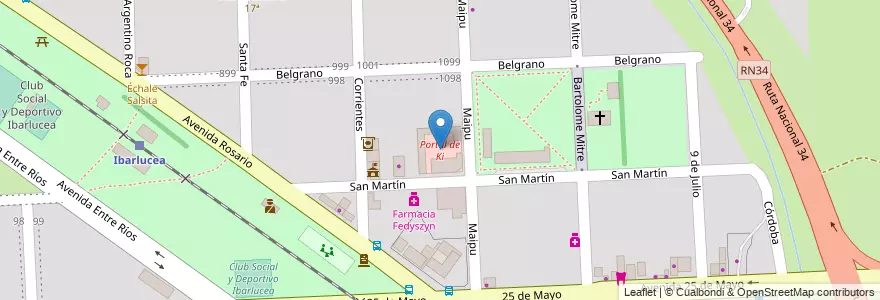 Mapa de ubicacion de Portal de Ki en آرژانتین, سانتافه, Departamento Rosario, Municipio De Ibarlucea, Ibarlucea.