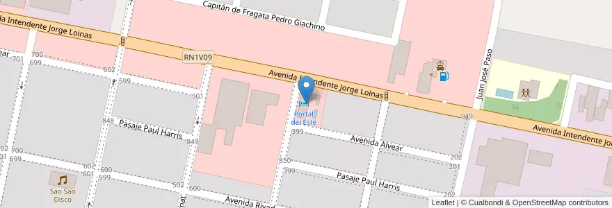 Mapa de ubicacion de Portal del Este en アルゼンチン, コルドバ州, Departamento Marcos Juárez, Pedanía Espinillos, Municipio De Marcos Juárez.