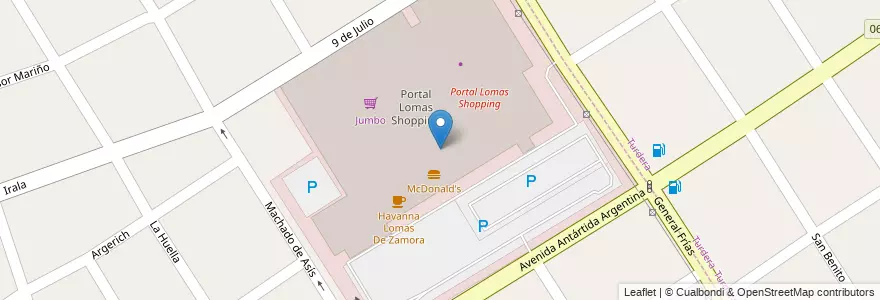 Mapa de ubicacion de Portal Lomas Centro Comercial en Arjantin, Buenos Aires, Partido De Lomas De Zamora, Llavallol.