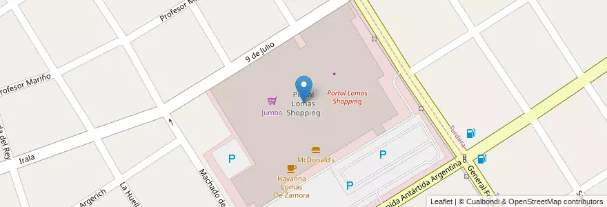 Mapa de ubicacion de Portal Lomas Shopping en Argentina, Buenos Aires, Partido De Lomas De Zamora, Llavallol.