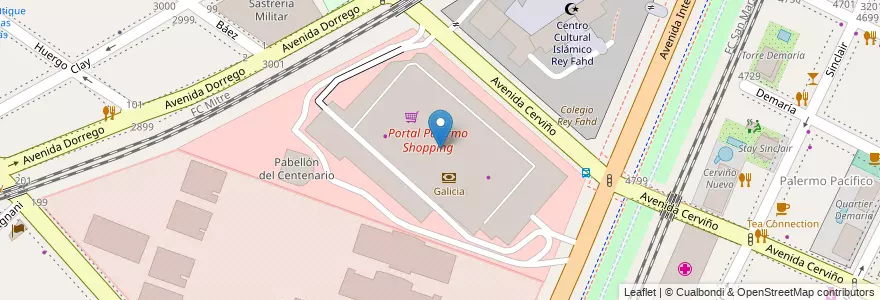 Mapa de ubicacion de Portal Palermo Shopping, Palermo en アルゼンチン, Ciudad Autónoma De Buenos Aires, ブエノスアイレス, Comuna 14.