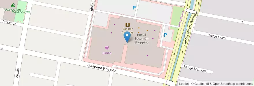Mapa de ubicacion de Portal Tucumán Shopping en Argentine, Tucumán, Departamento Yerba Buena, Yerba Buena.