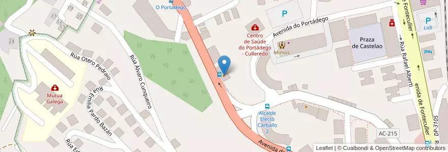 Mapa de ubicacion de Portazgo en España, Galicia / Galiza, A Coruña, A Coruña, Culleredo.