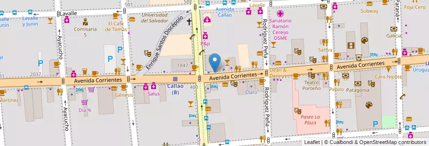 Mapa de ubicacion de Porteñísimas, San Nicolas en アルゼンチン, Ciudad Autónoma De Buenos Aires, ブエノスアイレス.