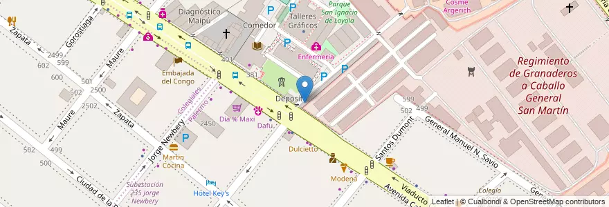 Mapa de ubicacion de Portería, Palermo en Argentinien, Ciudad Autónoma De Buenos Aires, Buenos Aires, Comuna 14.