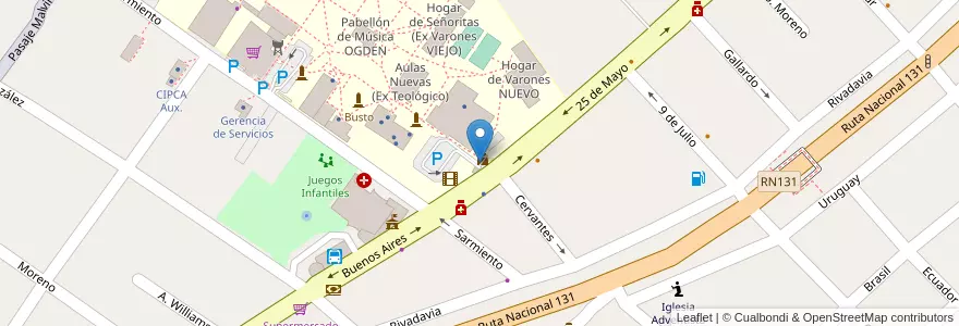 Mapa de ubicacion de Pórtico (Entrada) Universidad Adventista del Plata (Ex CAP) en 阿根廷, 恩特雷里奥斯省, Departamento Diamante, Libertador San Martín, Distrito Palmar.