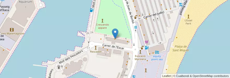 Mapa de ubicacion de Porto Veccio en اسپانیا, Catalunya, Barcelona, Barcelonès, Barcelona.