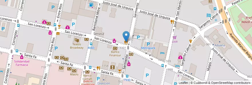 Mapa de ubicacion de Portofino en Argentinien, Santa Fe, Departamento Rosario, Municipio De Rosario, Rosario.